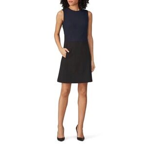 KF/KaufmanFranco Exposed Zipper Colorblock Sleeveless Dress Navy & Black‎ size 6